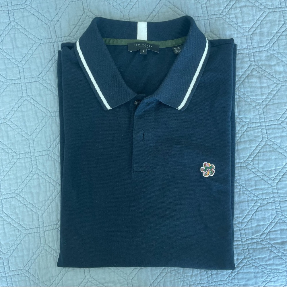 Mens Ted Baker Blue Polo- size 5